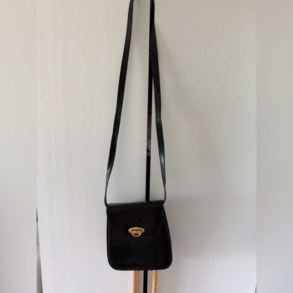 Vintage Crossbody Bag with Gold Accent